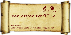Oberleitner Mahália névjegykártya